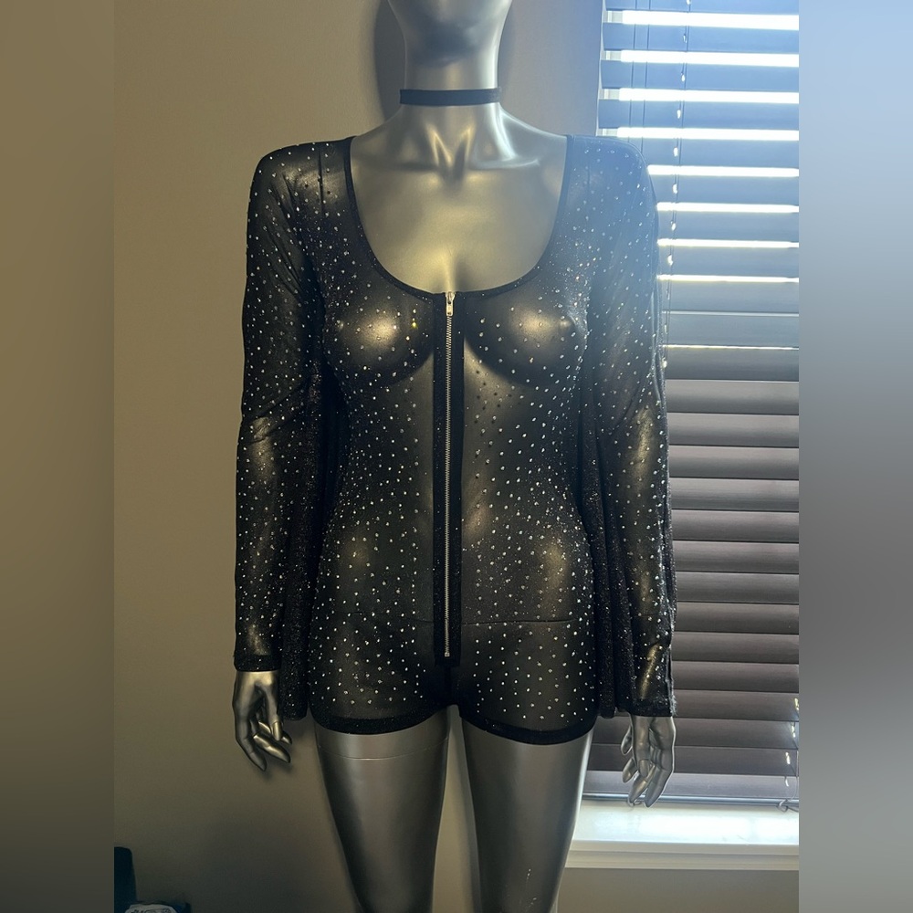 IHeartRaves Rhinestone Bodysuit